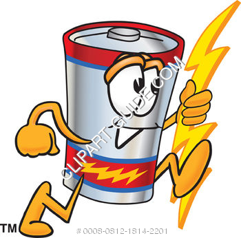 350x346 Cartoon Battery Running