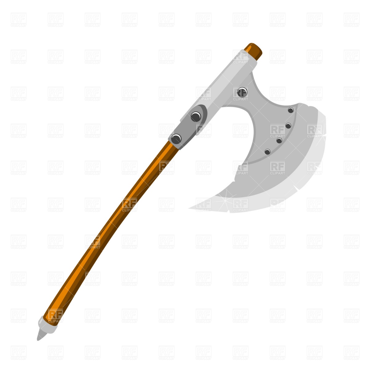 1200x1200 Barbarian Battle Axe Free Vector Clip Art Image