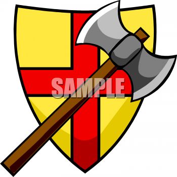 350x349 Battle Axe And Coat Of Arms Clip Art