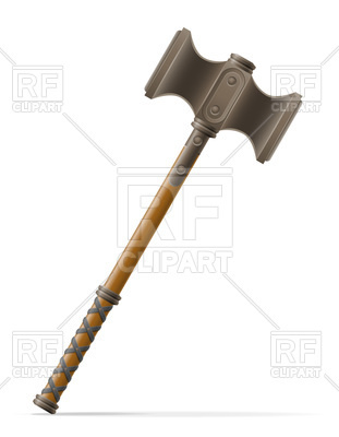 311x400 Battle Hammer Medieval Illustration On White Background Royalty