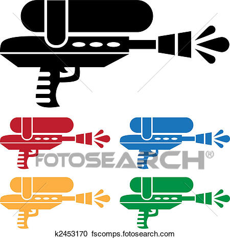 450x466 Clipart Of Water Gun Icon K2453170
