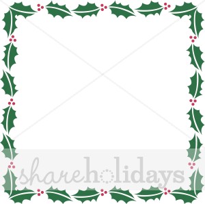 300x298 Square Holly Frame With Berries Christmas Borders