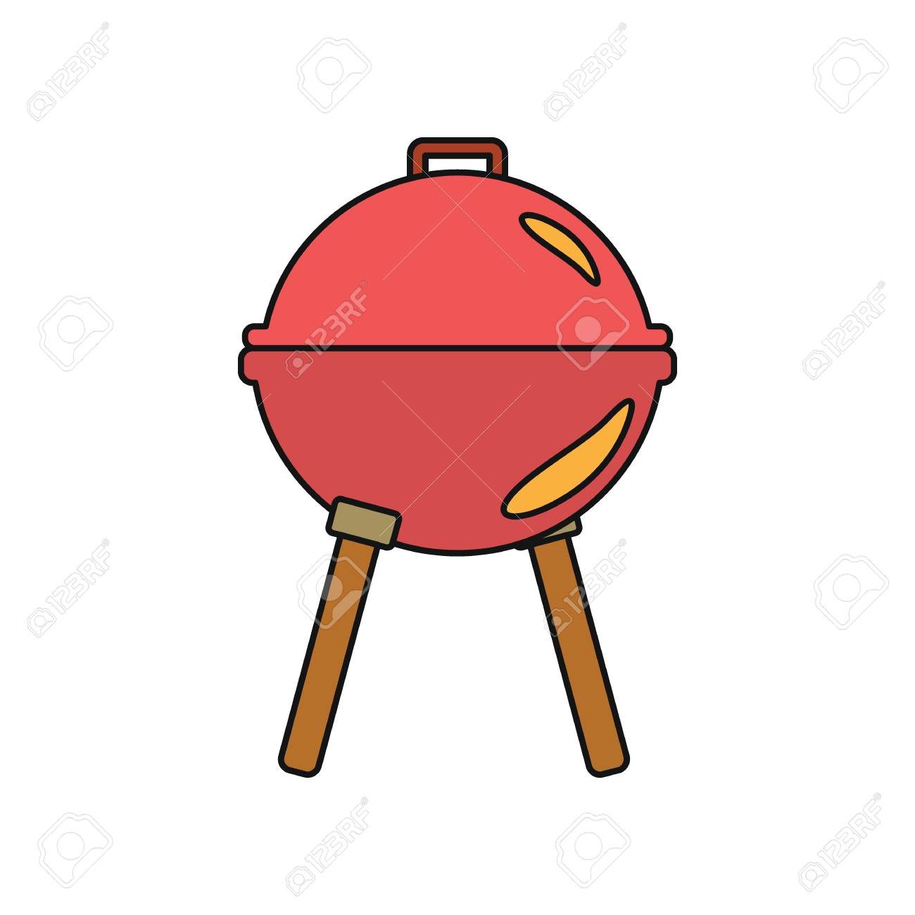 1300x1300 Metal Grill Barbecue Cartoon Icon. Vector Illustration Of Grill