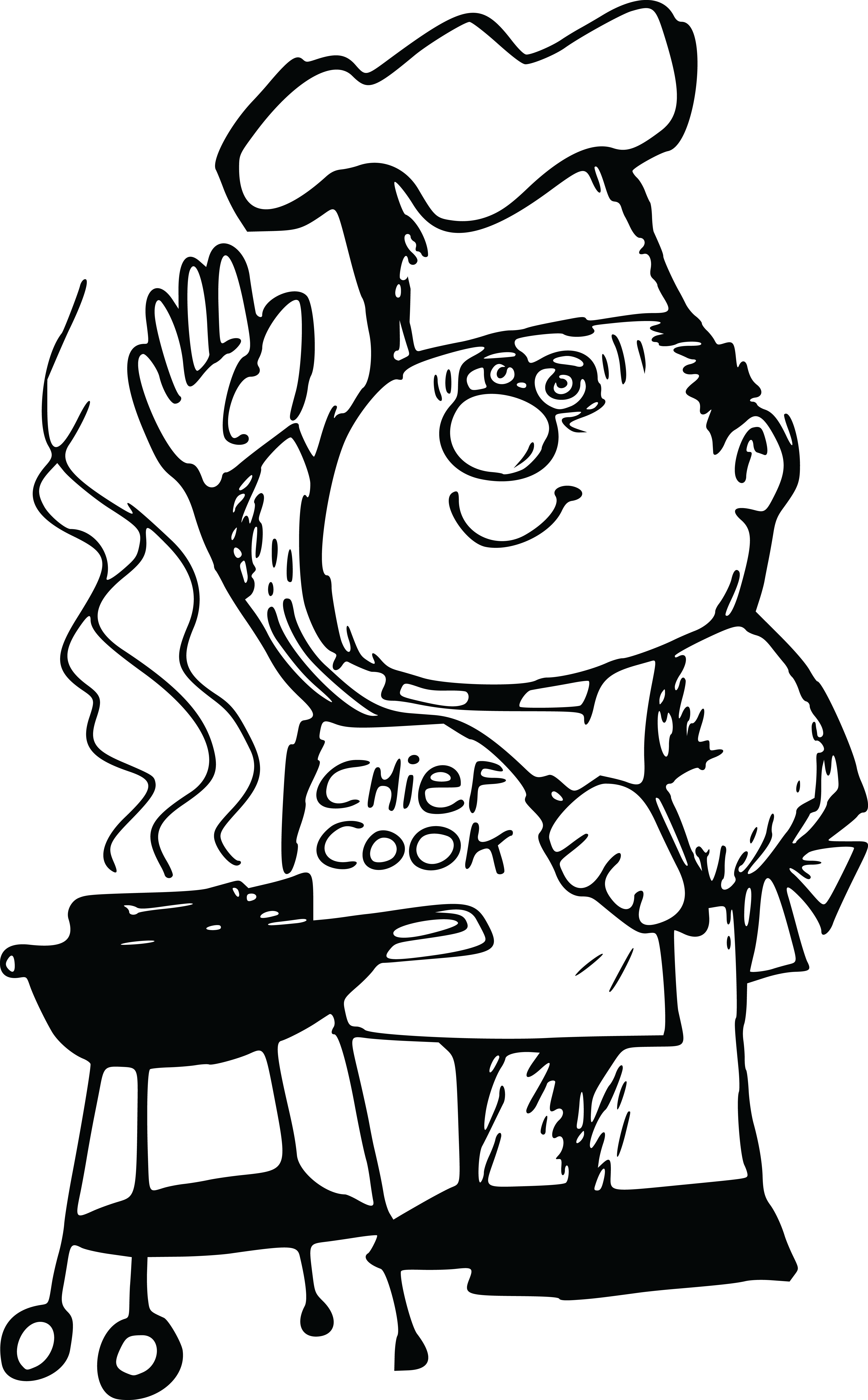 4000x6450 Free Clipart Of A Chef Waving
