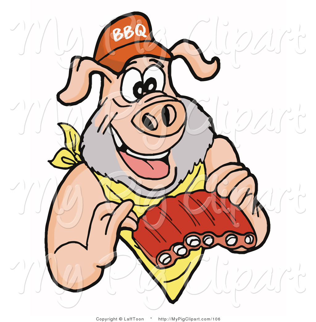 1024x1044 Swine Clipart Of A Pig With A Scruffy Beard, Wearing A Bib