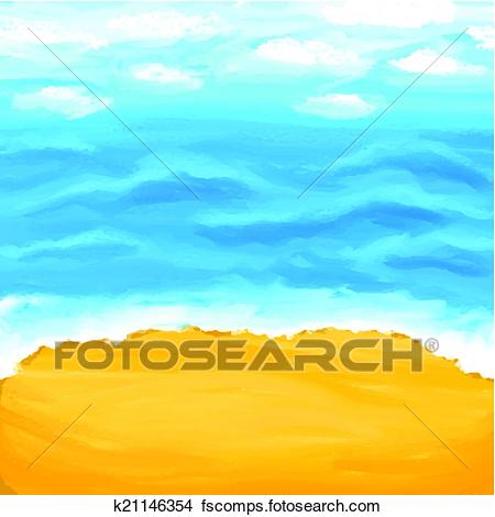 450x470 Clipart Of Beach, Sea, Sand. Summer Background. K21146354