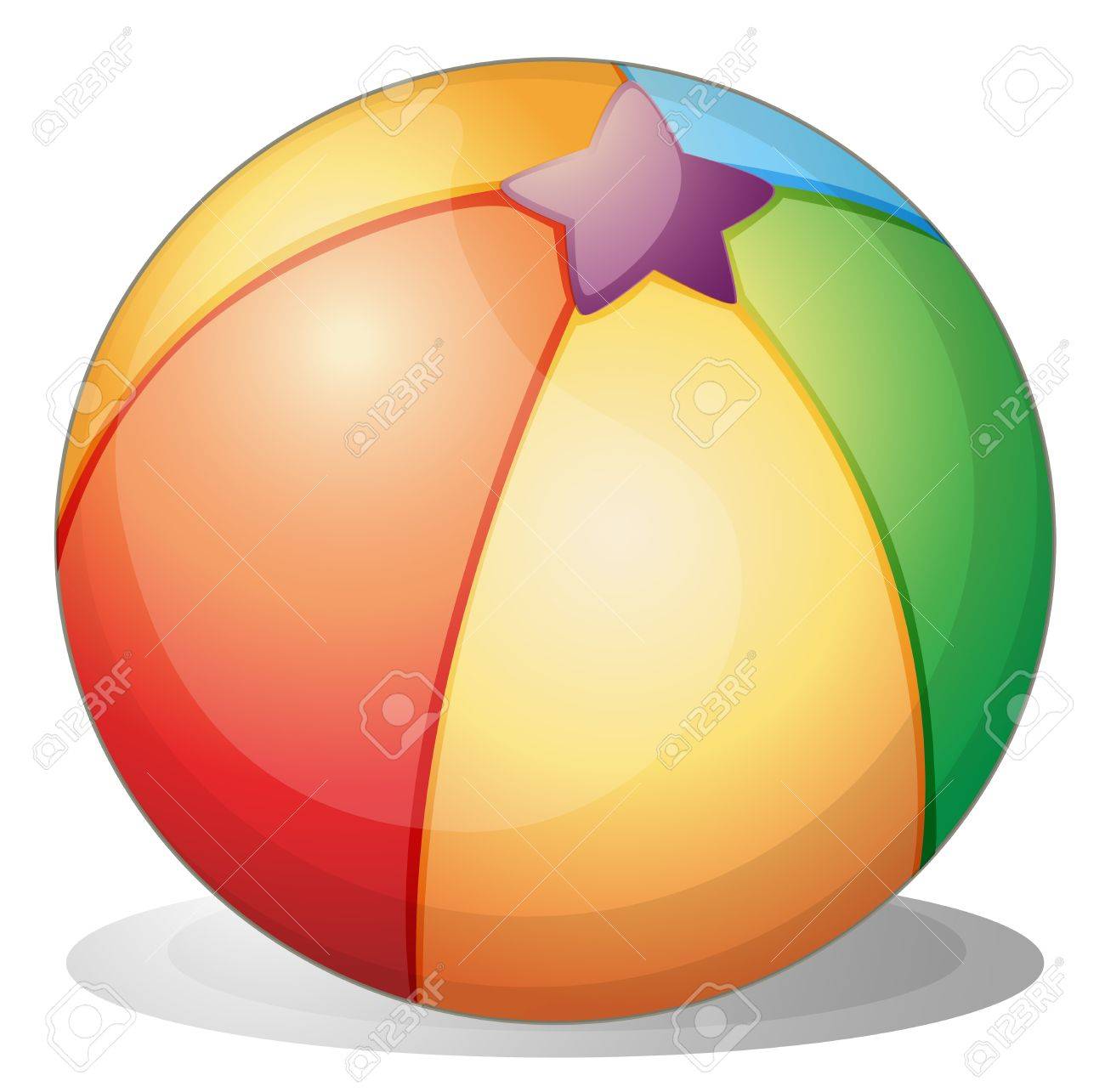 1300x1285 Illustration Of A Beach Ball On A White Background Royalty Free