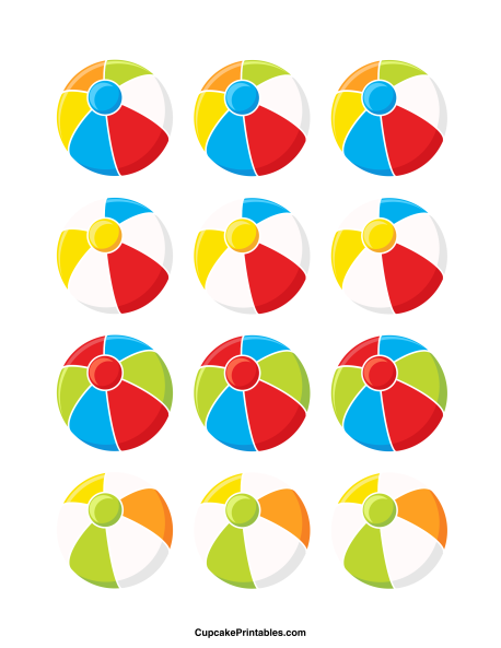 458x593 Beach Ball Cupcake Toppers. Use The Circles For Cupcakes, Party