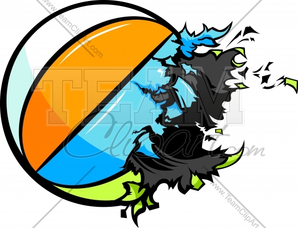 590x452 Exploding Beach Ball Vector Clipart Image