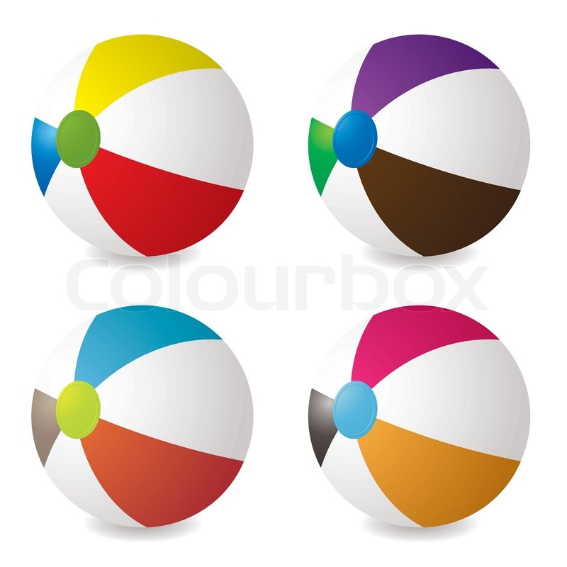 800x800 Collection Of Beach Balls With Modern Colours And Shadow Stock