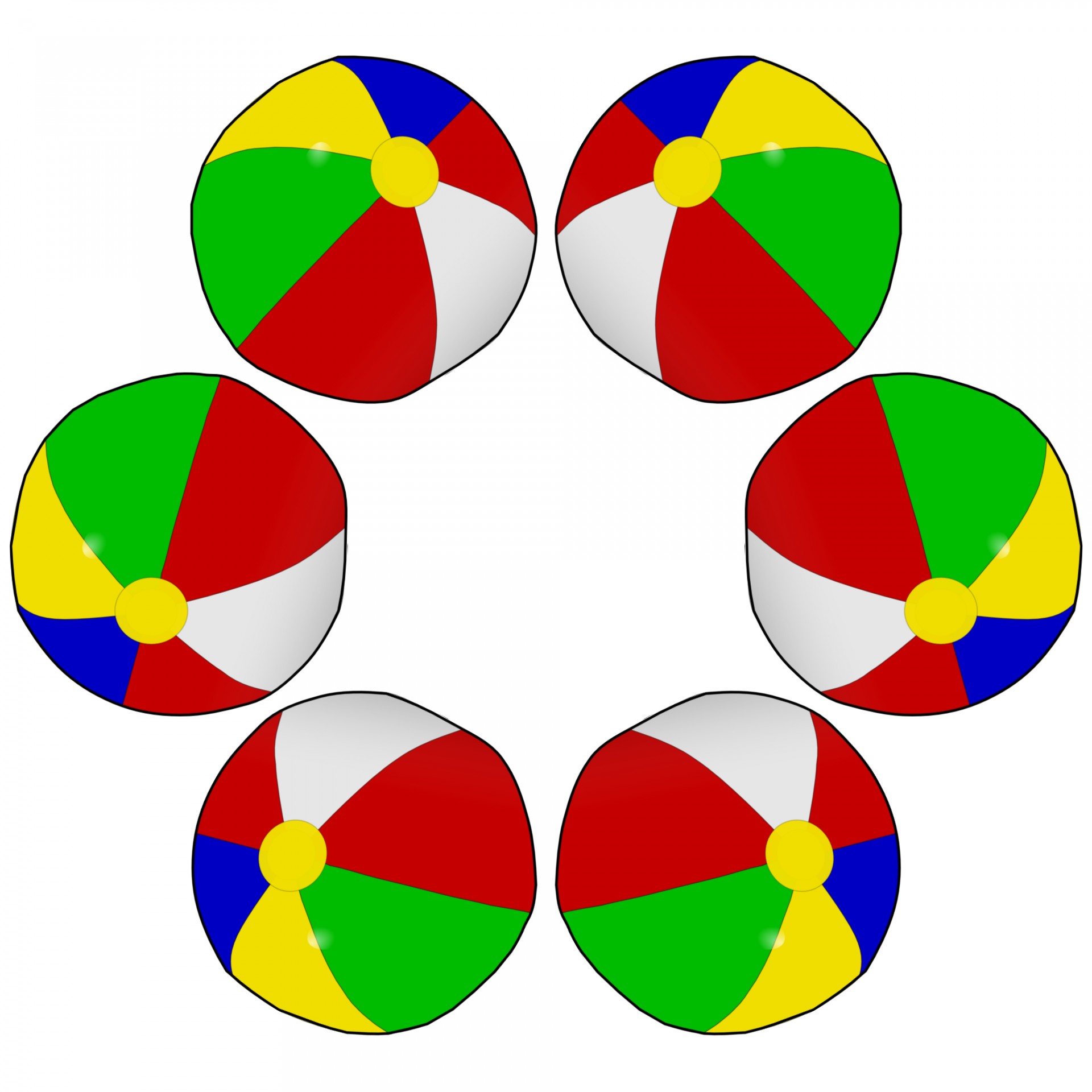 1920x1920 Six Beach Balls Free Stock Photo