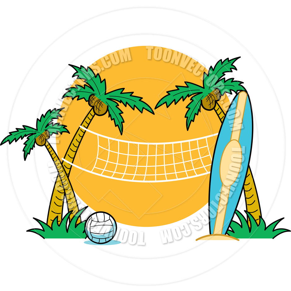 940x940 Cartoon Beach Volleyball Vector Illustration By Clip Art Guy