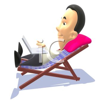 350x343 3d Man Working On A Laptop In A Beach Chair