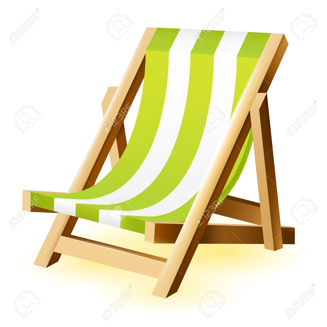 1299x1300 Isolated Vector Beach Chair On A White Background Royalty Free