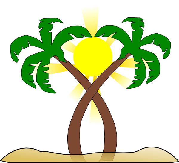 600x544 Double Palm Beach Clip Art