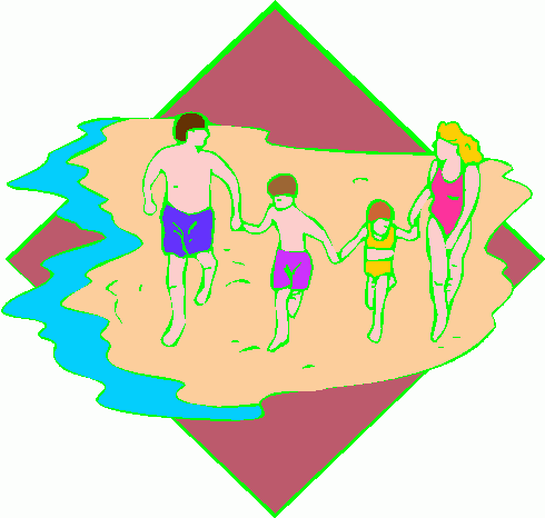 490x466 Kids At The Beach Clipart