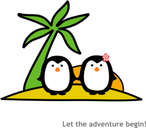 298x261 Two Penguins At Beach Clip Art