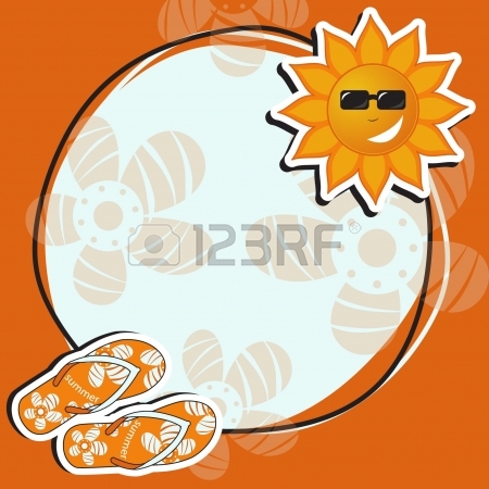 450x450 Pretty Funny Summer (Beach) Frame, Vector Royalty Free Cliparts