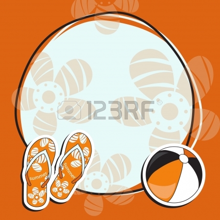 450x450 Pretty Funny Summer (Beach) Frame Vector Royalty Free Cliparts