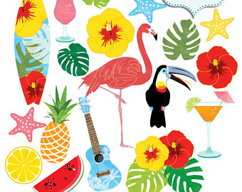 340x270 Hawaiian Summer Clipart. Hawaii Luau Beach Clip Art. Hibiscus