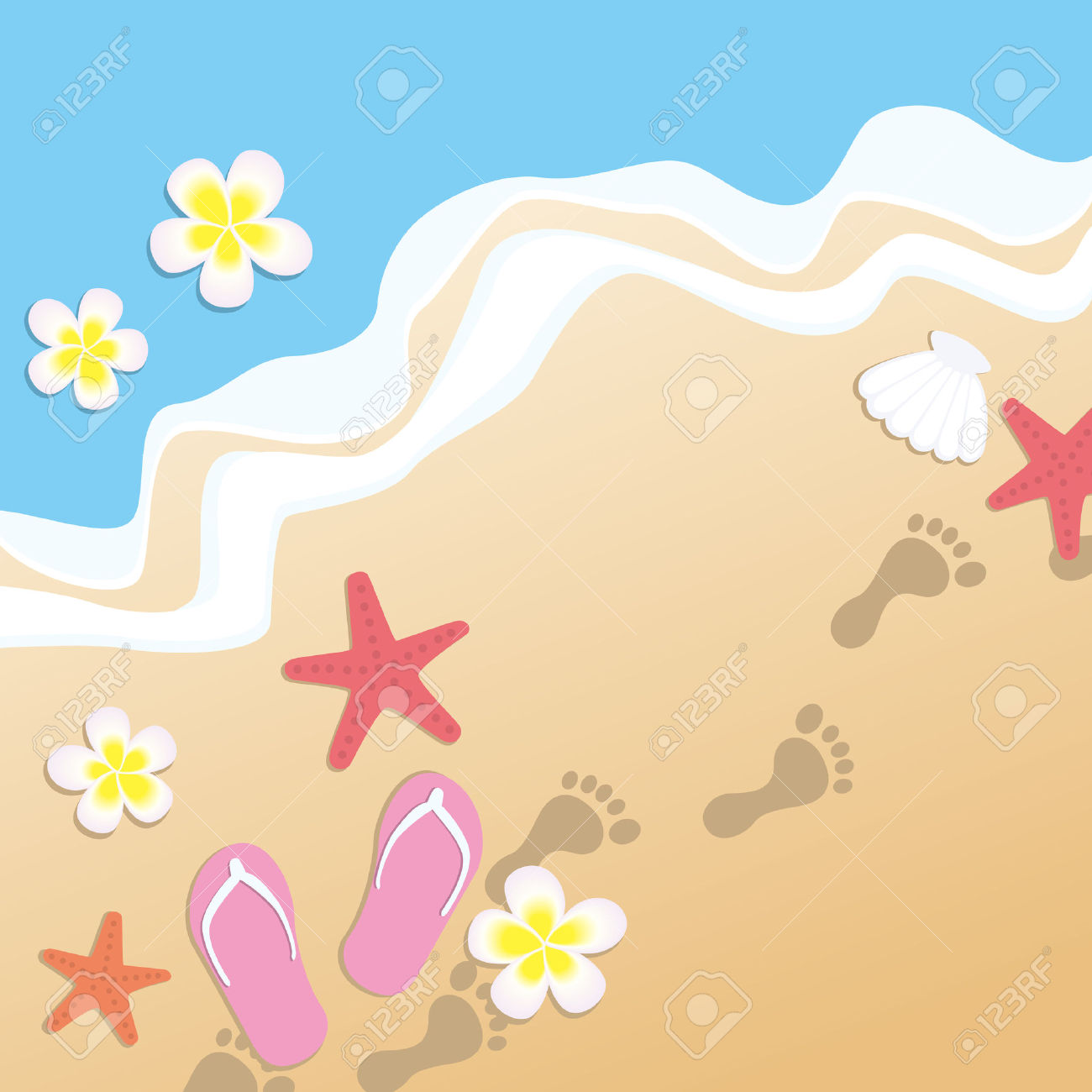 1300x1300 Sandy Beach Clipart Beach Scene