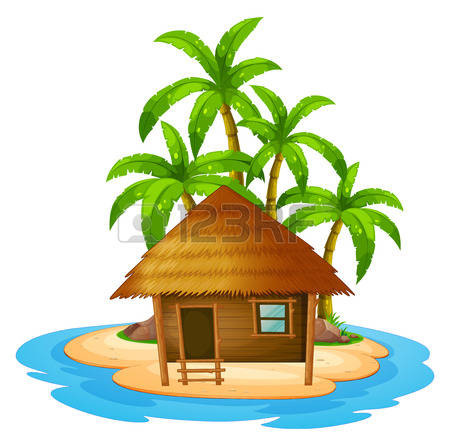 450x446 Bungalow Clipart Tropical Scene
