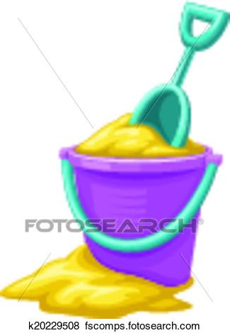 325x470 Clip Art Of Toy Bucket With Sand And Scoop For Children Game