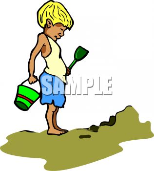 316x350 Royalty Free Clip Art Image Little Boy Playing With A Pail