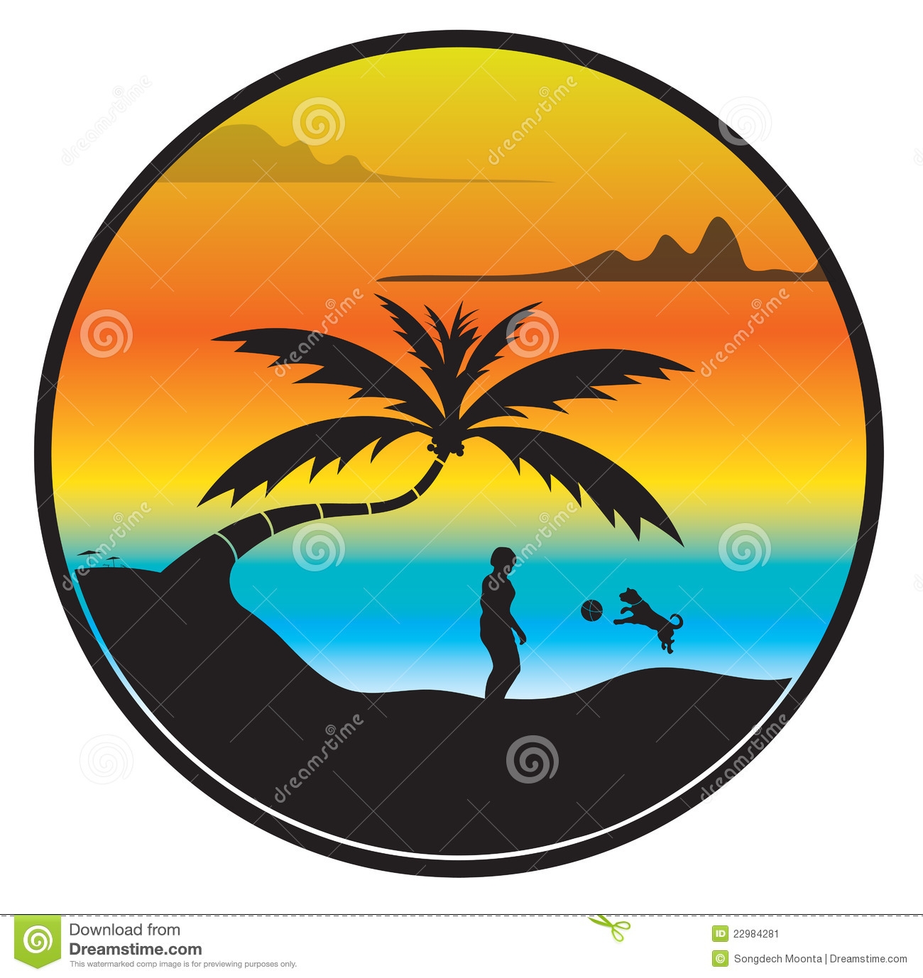1300x1378 Sunset With Palm Trees Clipart