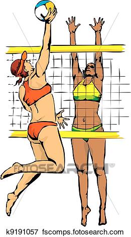 261x470 Clip Art Of Beach Volleyball K9191057