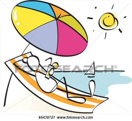 450x412 Laying On The Beach Clipart