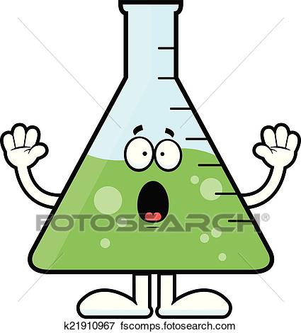 425x470 Clip Art Of Cartoon Science Beaker Worried K21910967