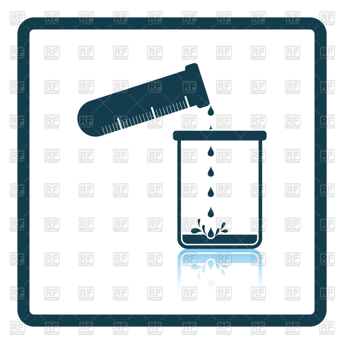 1200x1200 Icon Of Chemistry Beaker Pour Liquid In Flask Royalty Free Vector