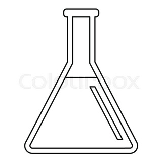 320x320 Chemical Laboratory Transparent Flask Icon. Cartoon Illustration