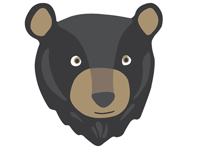400x300 Black Bear Clipart Head