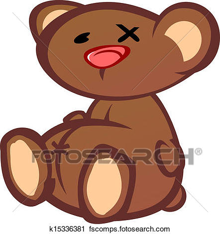 442x470 Clipart Of Old Beat Up Teddy Bear Cartoon Char K15336381