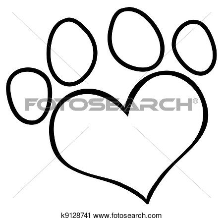 450x444 Paw Print Outline Clipart