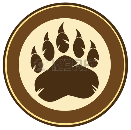 450x447 Bear Paw Print Circle Logo Design Stock Photo, Picture And Royalty