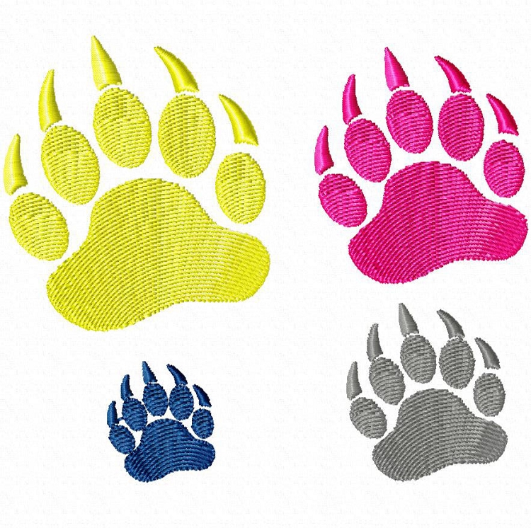 750x746 Small Bear Paw Print Machine Embroidery Design Clipart