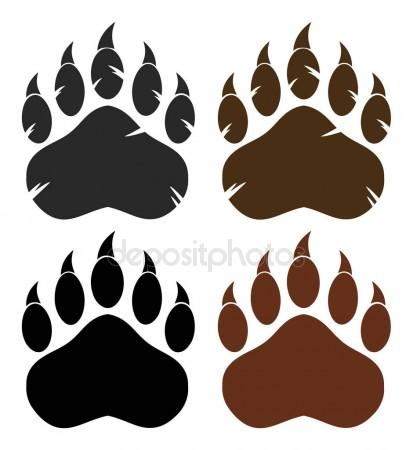 413x450 Bear Paw With Claws. Stock Vector Hittoon