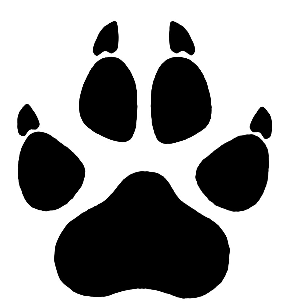 1000x1000 Wolf Paw Print Clipart