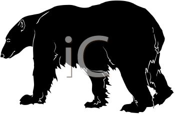 350x229 Picture Of A Silhouette Of A Polar Bear Walking In A Vector Clip