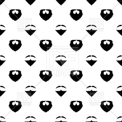 400x400 Beard Silhouette Seamless Pattern Background Royalty Free Vector