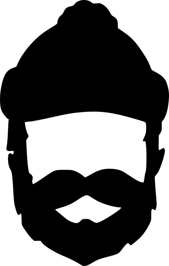 553x870 Clip Art Custom Original Artwork. Lumberjack Beard. Black