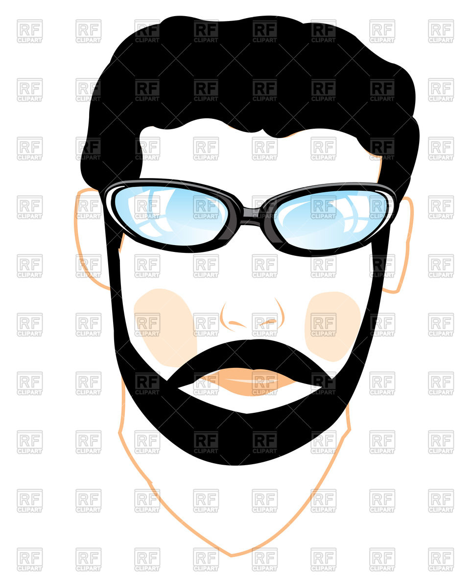 960x1200 Portrait Of Man In Glasses With Beard Royalty Free Vector Clip Art