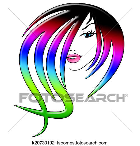 450x470 Clip Art Of Hair Colour Represents Young Woman And Beauty