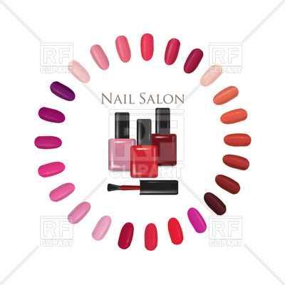 400x400 Nail Beauty Salon Background. Nail Palette Set. Royalty Free
