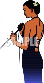 189x350 Beautiful Black Woman Singing Clip Art