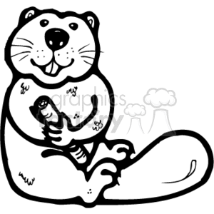 300x300 Royalty Free Beaver001pr Bw 129520 Clip Art Images, Illustrations