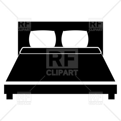 400x400 Bed Black Color Icon On White Background Royalty Free Vector Clip